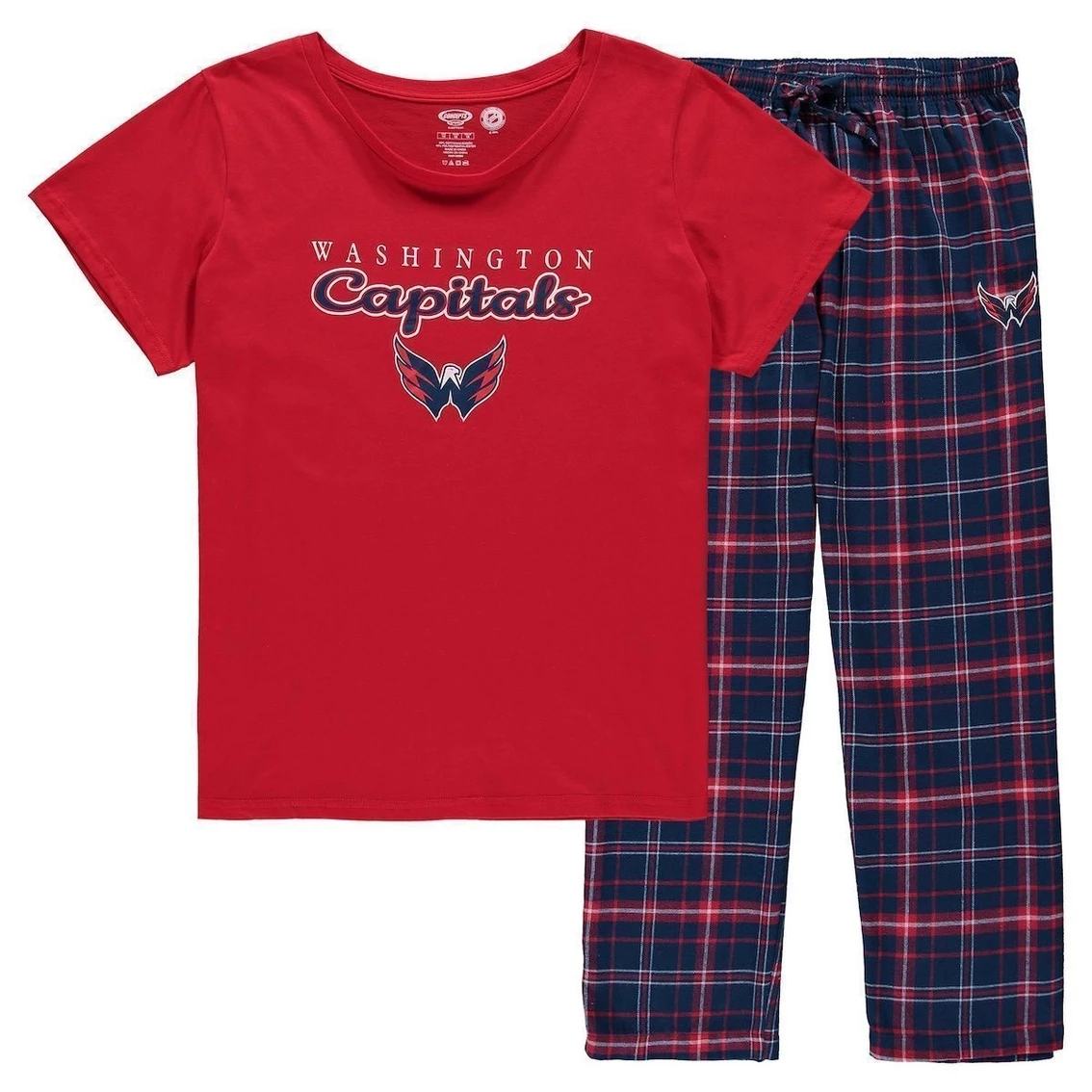 Best Pirce β¨ Women's Concepts Sport Red Washington Capitals Plus Size Lodge T-Shirt & Pants Sleep Set β¨