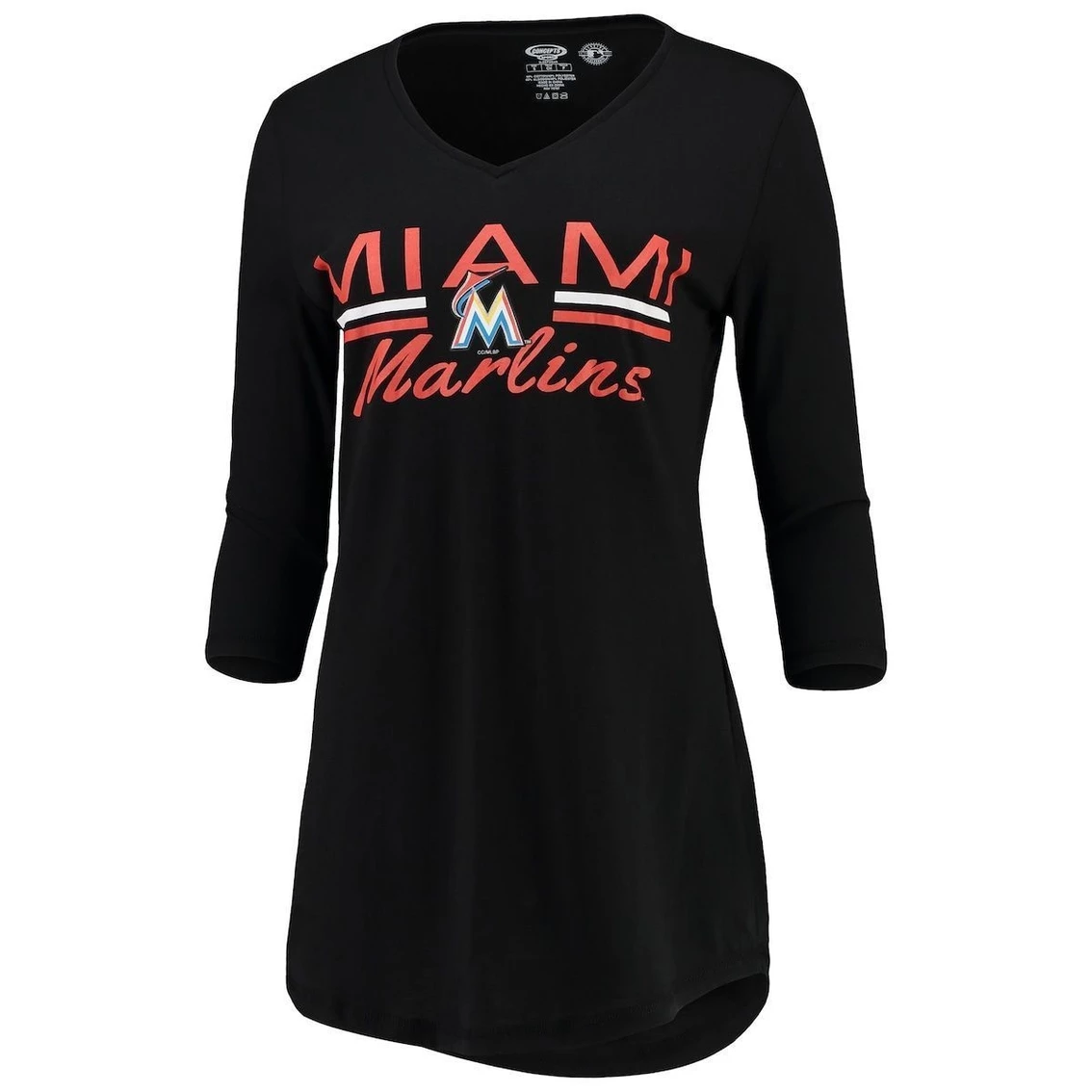 Buy π₯° Women's Concepts Sport Black Miami Marlins Duo 3/4-Sleeve V-Neck Nightshirt βοΈ - Image 3