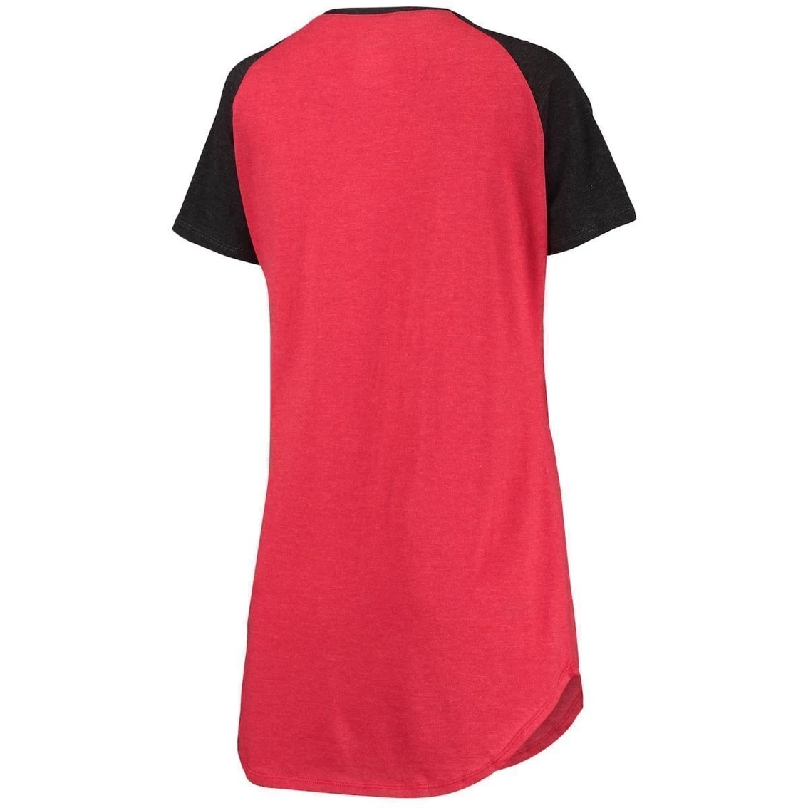 Top 10 π₯ Women's Concepts Sport Red/Black Wisconsin Badgers Raglan V-Neck Nightshirt π - Image 4