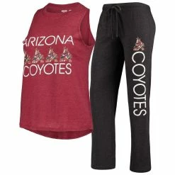 Cheap π― Women's Concepts Sport Burgundy/Black Arizona Coyotes Meter Tank Top & Pants Sleep Set π