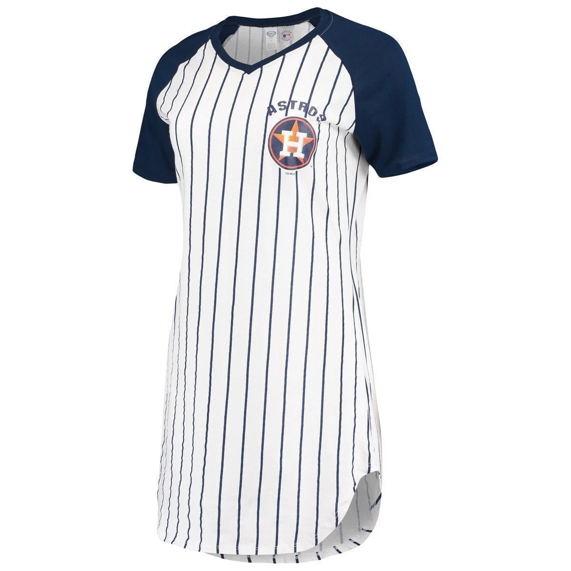 Buy π₯° Women's Concepts Sport White/Navy Houston Astros Vigor Pinstripe Raglan V-Neck Nightshirt β¨ - Image 3
