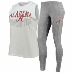 Flash Sale 🥰 Women's Concepts Sport Charcoal/White Alabama Crimson Tide Tank Top & Leggings Sleep Set 🔥