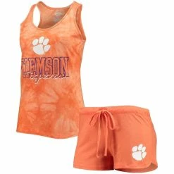 Best Sale π Women's Concepts Sport Orange Clemson Tigers Billboard Tie-Dye Tank Top & Shorts Set π