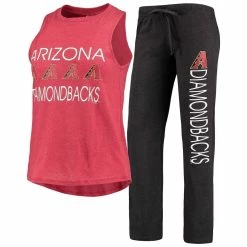 Brand new 😀 Women's Concepts Sport Red/Black Arizona Diamondbacks Meter Muscle Tank Top & Pants Sleep Set 😉