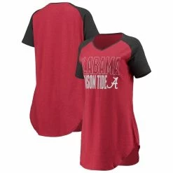 Buy ⌛ Women's Concepts Sport Crimson/Charcoal Alabama Crimson Tide Raglan V-Neck Nightshirt 🧨