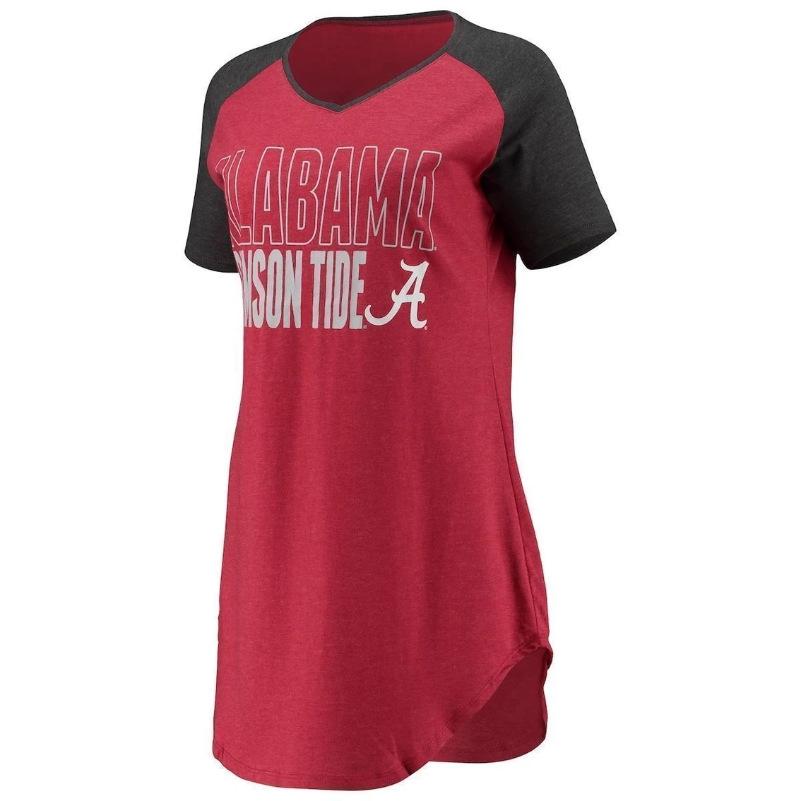 Buy β Women's Concepts Sport Crimson/Charcoal Alabama Crimson Tide Raglan V-Neck Nightshirt 𧨠- Image 3