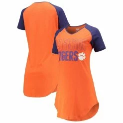 Outlet π€© Women's Concepts Sport Orange/Purple Clemson Tigers Raglan V-Neck Nightshirt π