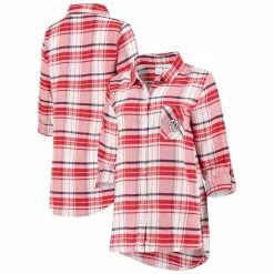 Coupon 😀 Women's Concepts Sport Red/Navy Washington Nationals Accolade Flannel Nightshirt 👍