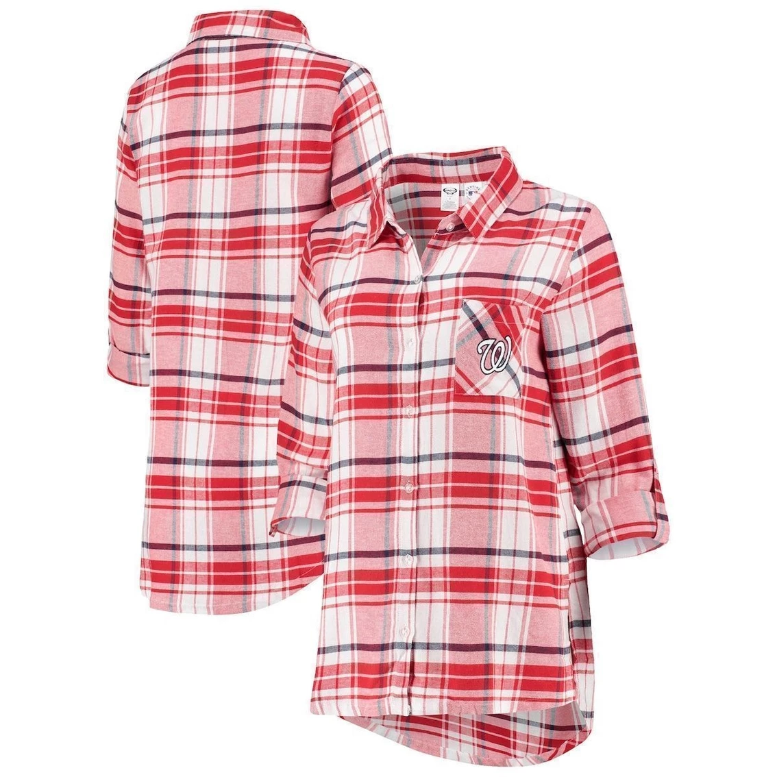 Coupon π Women's Concepts Sport Red/Navy Washington Nationals Accolade Flannel Nightshirt π - Image 2
