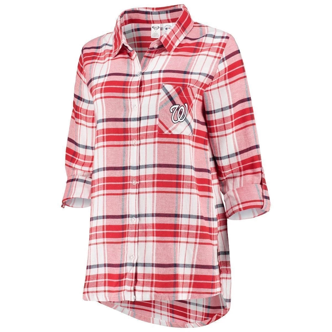 Coupon π Women's Concepts Sport Red/Navy Washington Nationals Accolade Flannel Nightshirt π - Image 3