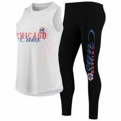 Coupon π₯° Women's Concepts Sport White/Black Chicago Cubs Sonata Tank Top & Leggings Set π