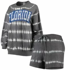Cheap 🧨 Women's Gameday Couture Heathered Charcoal Florida Gators All About Stripes Tri-Blend Long Sleeve T-Shirt & Shorts Set 💯