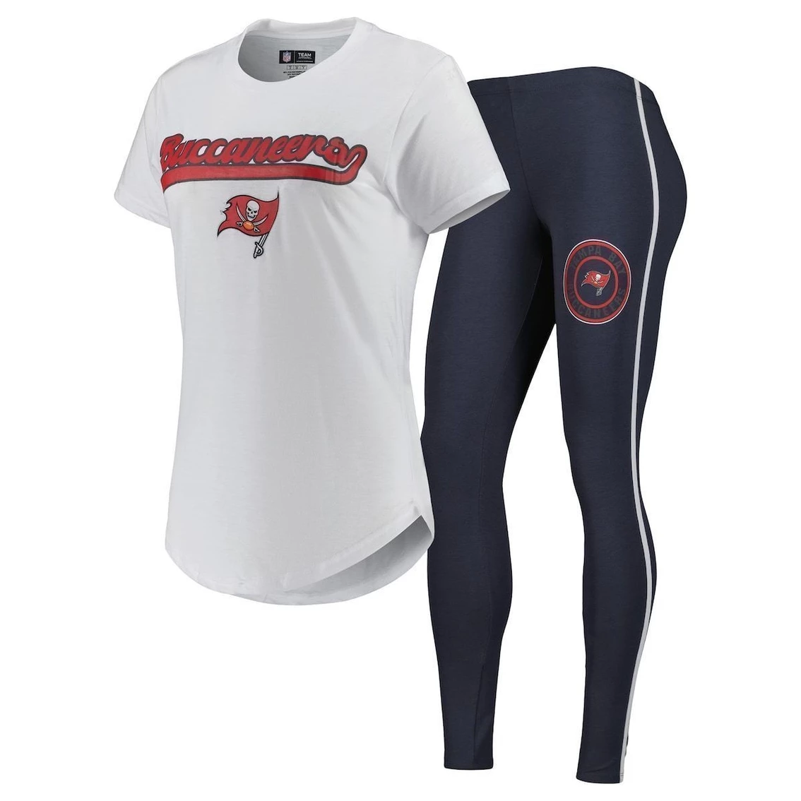Best Sale βοΈ Women's Concepts Sport White/Charcoal Tampa Bay Buccaneers Sonata T-Shirt & Leggings Sleep Set π