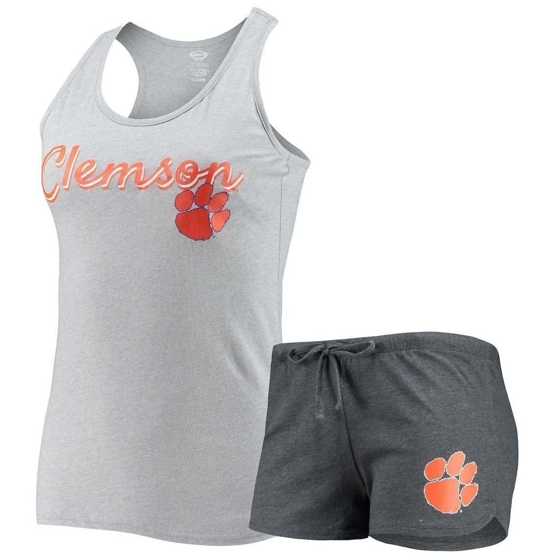 Buy π Women's Concepts Sport Heathered Gray/Charcoal Clemson Tigers Anchor Tank Top & Shorts Sleep Set β - Image 2