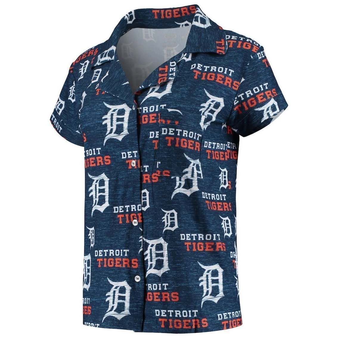 Best deal π Women's Concepts Sport Navy Detroit Tigers Zest Allover Print Button-Up π Shirt & Shorts Sleep Set β€οΈ - Image 3