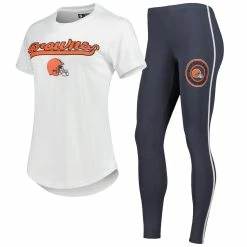Deals β Women's Concepts Sport White/Charcoal Cleveland Browns Sonata T-Shirt & Leggings Sleep Set π₯
