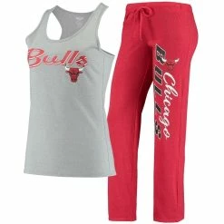 Top 10 😀 Women's Concepts Sport Heathered Gray/Heathered Red Chicago Bulls Anchor Tank Top & Pants Sleep Set 👏
