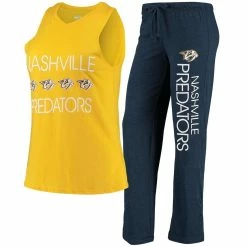 Best deal 🔔 Women's Concepts Sport Gold/Navy Nashville Predators Meter Tank Top & Pants Sleep Set 🧨