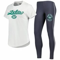 Best reviews of 👍 Women's Concepts Sport White/Charcoal New York Jets Sonata T-Shirt & Leggings Sleep Set 🧨