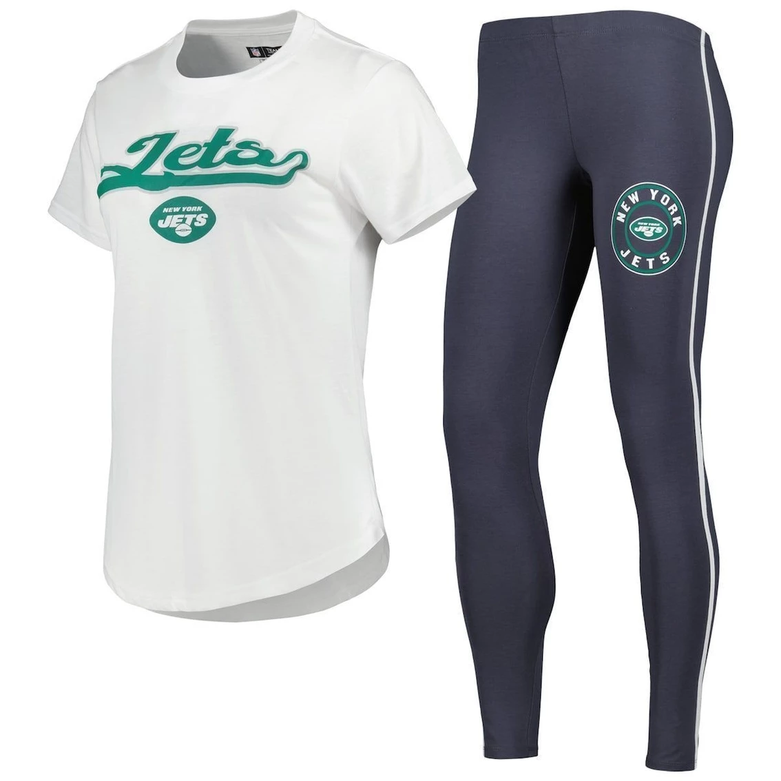 Best reviews of π Women's Concepts Sport White/Charcoal New York Jets Sonata T-Shirt & Leggings Sleep Set 𧨠- Image 2
