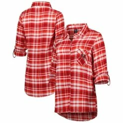 Best reviews of 😉 Women's Concepts Sport Red/Black Tampa Bay Buccaneers Mainstay Flannel Full-Button Long Sleeve Nightshirt ✔️