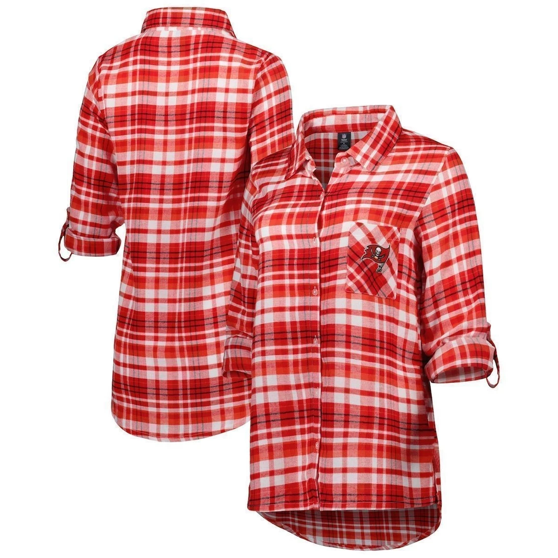 Best reviews of π Women's Concepts Sport Red/Black Tampa Bay Buccaneers Mainstay Flannel Full-Button Long Sleeve Nightshirt βοΈ - Image 2
