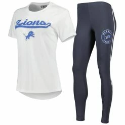 Best reviews of 🛒 Women's Concepts Sport White/Charcoal Detroit Lions Sonata T-Shirt & Leggings Sleep Set 🛒