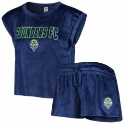 Coupon 💯 Women's Concepts Sport Navy Seattle Sounders FC Intermission T-Shirt And Shorts Sleep Set ✨