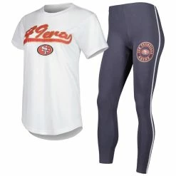 Best Sale β¨ Women's Concepts Sport White/Charcoal San Francisco 49ers Sonata T-Shirt & Leggings Sleep Set π