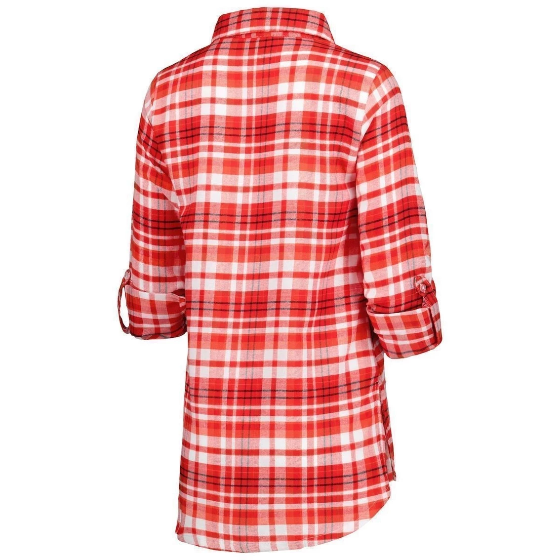 Discount π Women's Concepts Sport Red/Black Kansas City Chiefs Mainstay Flannel Full-Button Long Sleeve Nightshirt π€© - Image 4