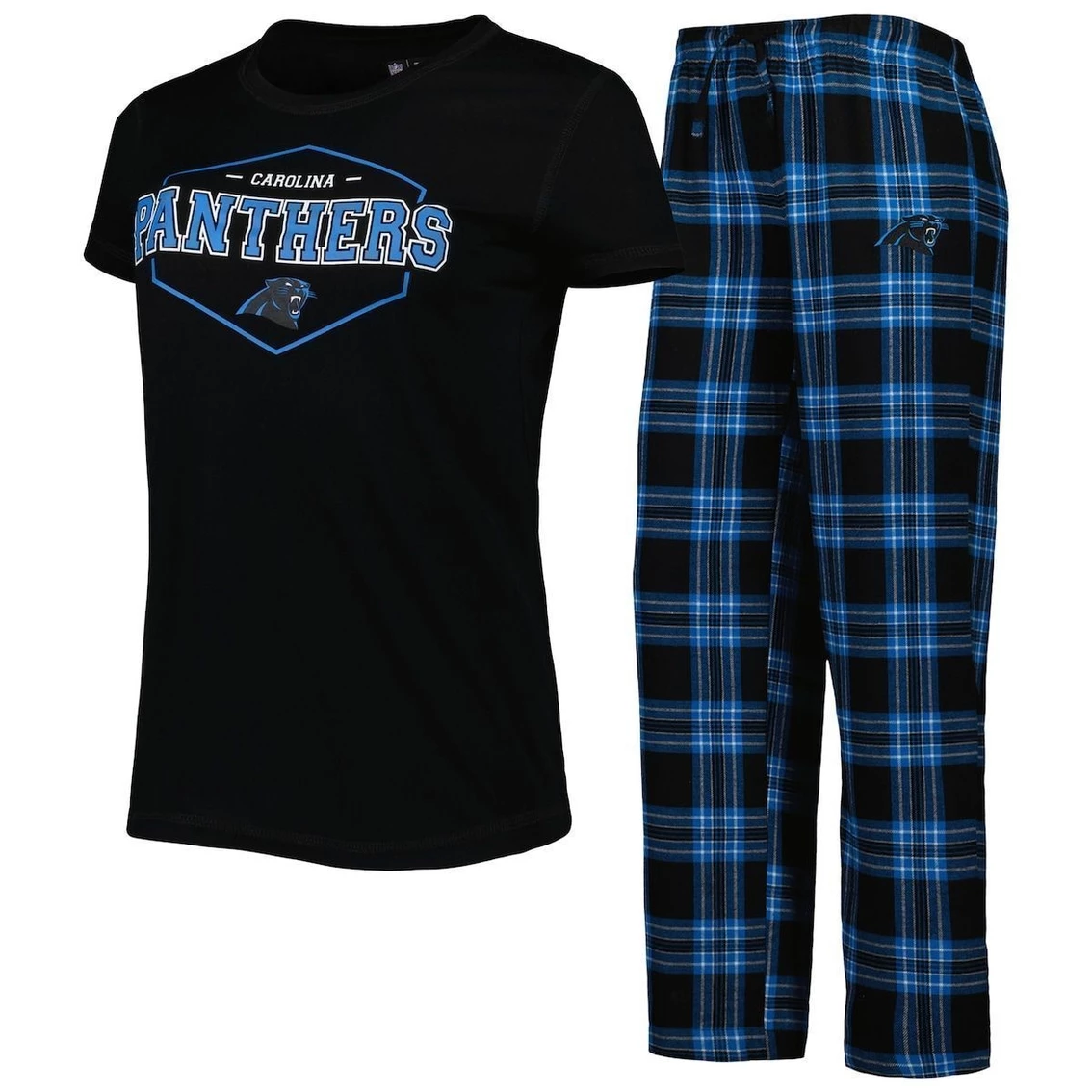 Cheapest π Women's Concepts Sport Black/Blue Carolina Panthers Badge T-Shirt & Pants Sleep Set π₯° - Image 2