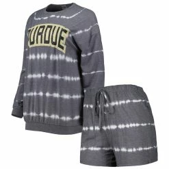 Coupon ✨ Women's Gameday Couture Gray Purdue Boilermakers All About Stripes Tri-Blend Long Sleeve T-Shirt & Shorts Set 🎉