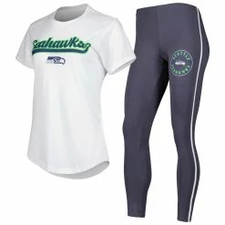Coupon π€© Women's Concepts Sport White/Charcoal Seattle Seahawks Sonata T-Shirt & Leggings Sleep Set β¨