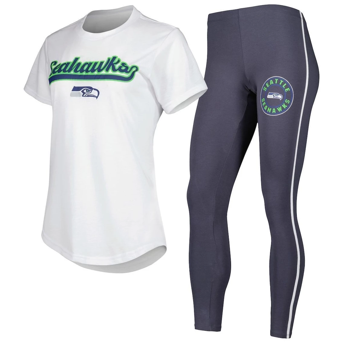 Coupon π€© Women's Concepts Sport White/Charcoal Seattle Seahawks Sonata T-Shirt & Leggings Sleep Set β¨