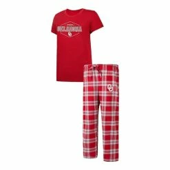 Flash Sale β Women's Concepts Sport Crimson/Gray Oklahoma Sooners Badge T-Shirt & Flannel Pants Sleep Set π