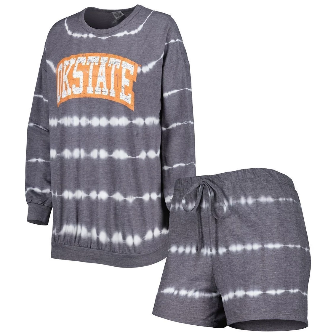 Buy π€© Women's Gameday Couture Gray Oklahoma State Cowboys All About Stripes Tri-Blend Long Sleeve T-Shirt & Shorts Set π―
