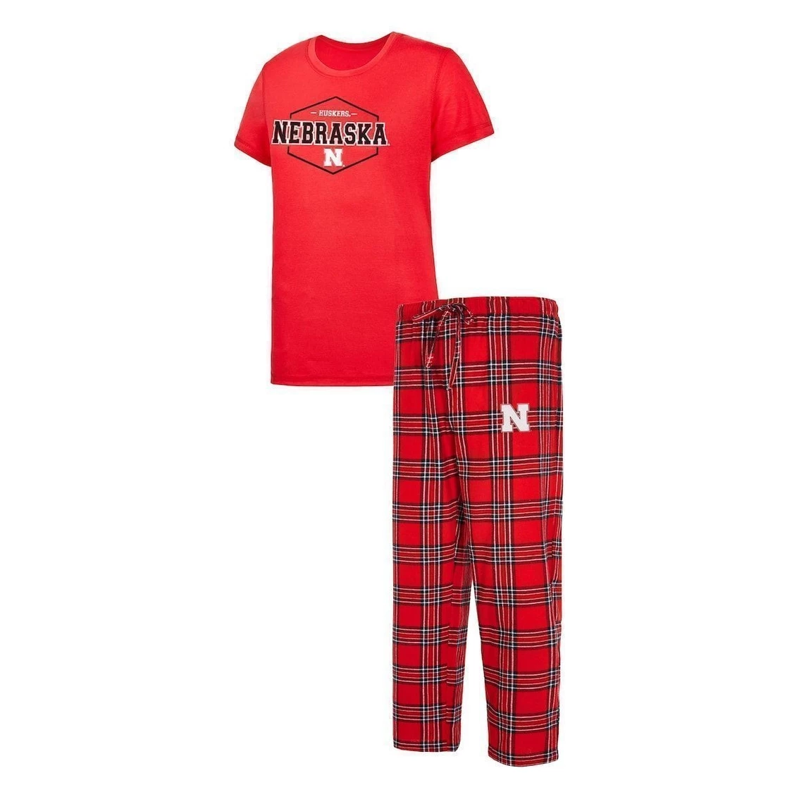 Best reviews of π Women's Concepts Sport Scarlet/Black Nebraska Huskers Badge T-Shirt & Flannel Pants Sleep Set π