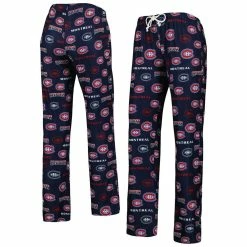 Wholesale π€© Women's Concepts Sport Navy Montreal Canadiens Breakthrough Allover Logo Sleep Pants β€οΈ