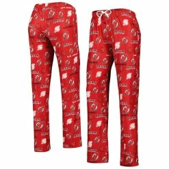 Best Sale π Women's Concepts Sport Red New Jersey Devils Breakthrough Allover Logo Sleep Pants π