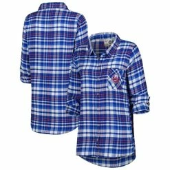 Discount βοΈ Women's Concepts Sport Royal New York Islanders Mainstay Flannel Full-Button Long Sleeve Nightshirt π₯°
