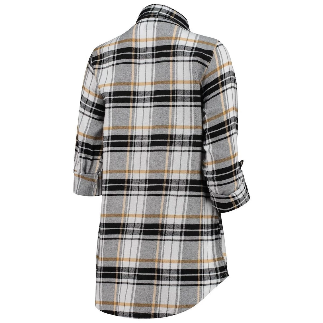 Flash Sale β Women's Concepts Sport Black/Gold New Orleans Saints Accolade Flannel Long Sleeve Button-Up Nightshirt π - Image 4