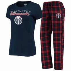 Budget 🛒 Women's Concepts Sport Navy/Red Washington Wizards Lodge T-Shirt And Pants Sleep Set 🎉