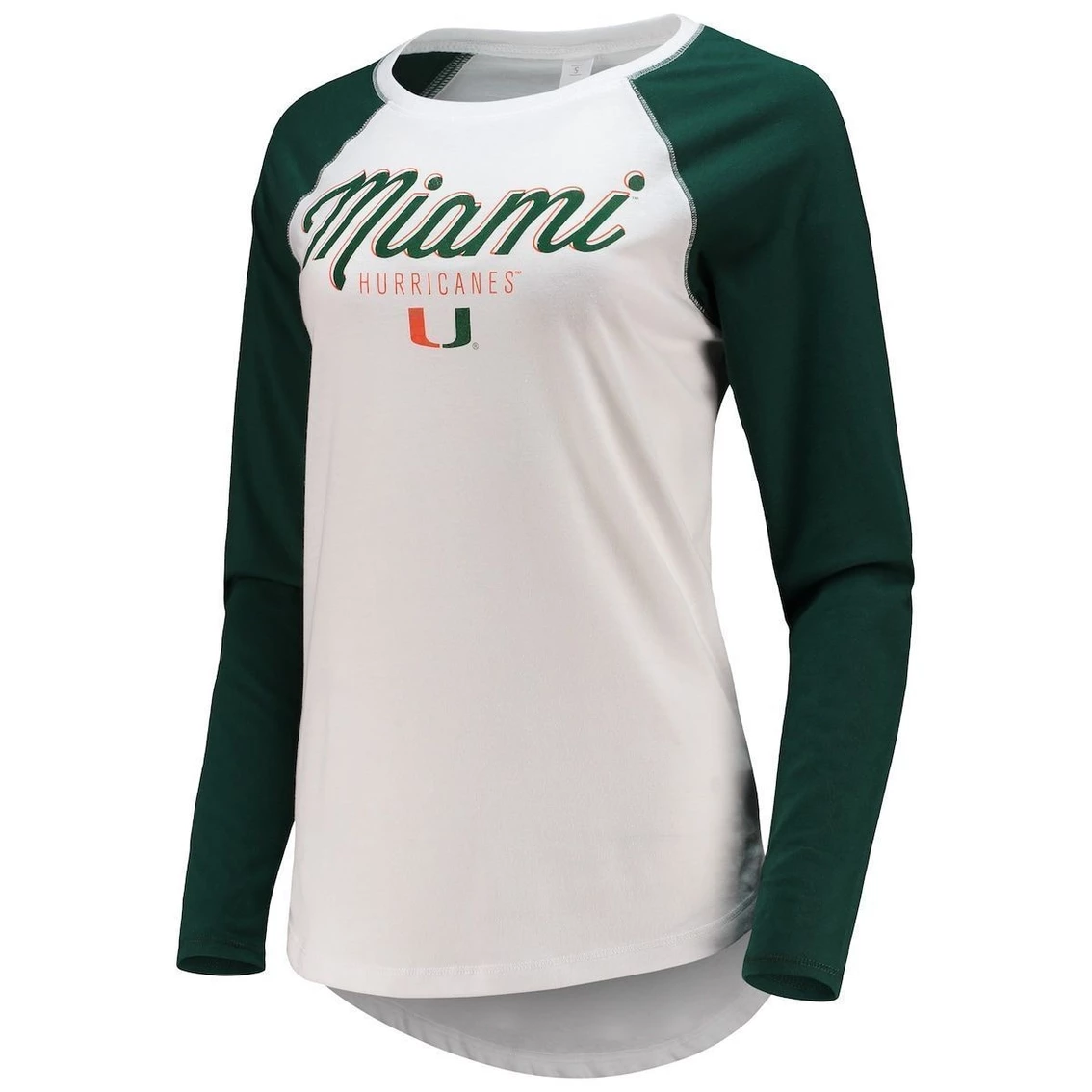 Flash Sale π Women's ZooZatz White/Black Miami Hurricanes Raglan Long Sleeve T-Shirt & Leggings Sleep Set β¨ - Image 3