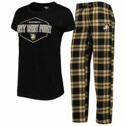 Deals 🎉 Women's Concepts Sport Black/Gold Army Black Knights Badge T-Shirt & Flannel Pants Sleep Set 🛒