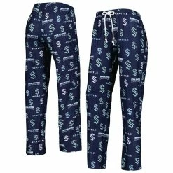 Top 10 🤩 Women's Concepts Sport Deep Sea Blue Seattle Kraken Breakthrough Allover Logo Sleep Pants 😍