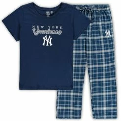 Brand new β Women's Concepts Sport Navy/Gray New York Yankees Plus Size T-Shirt & Flannel Pants Sleep Set π