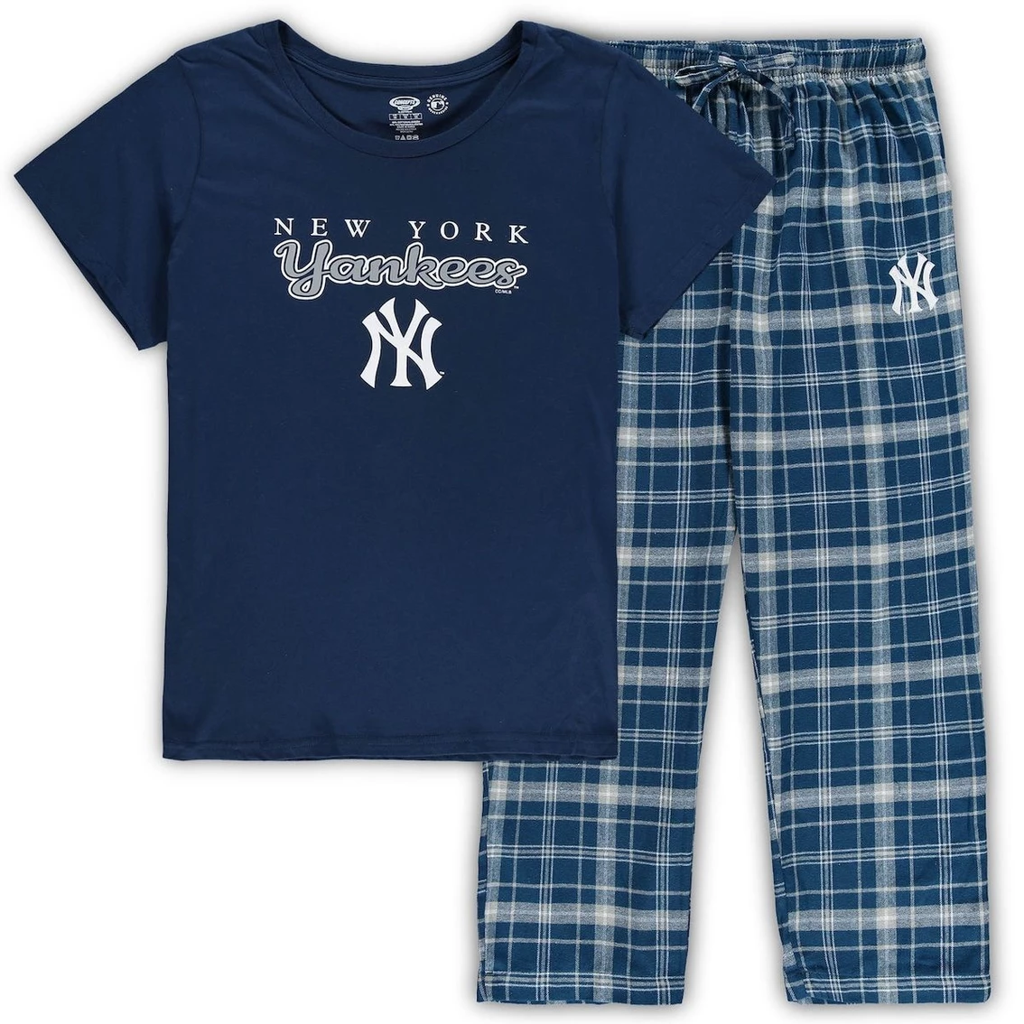 Brand new β Women's Concepts Sport Navy/Gray New York Yankees Plus Size T-Shirt & Flannel Pants Sleep Set π - Image 2