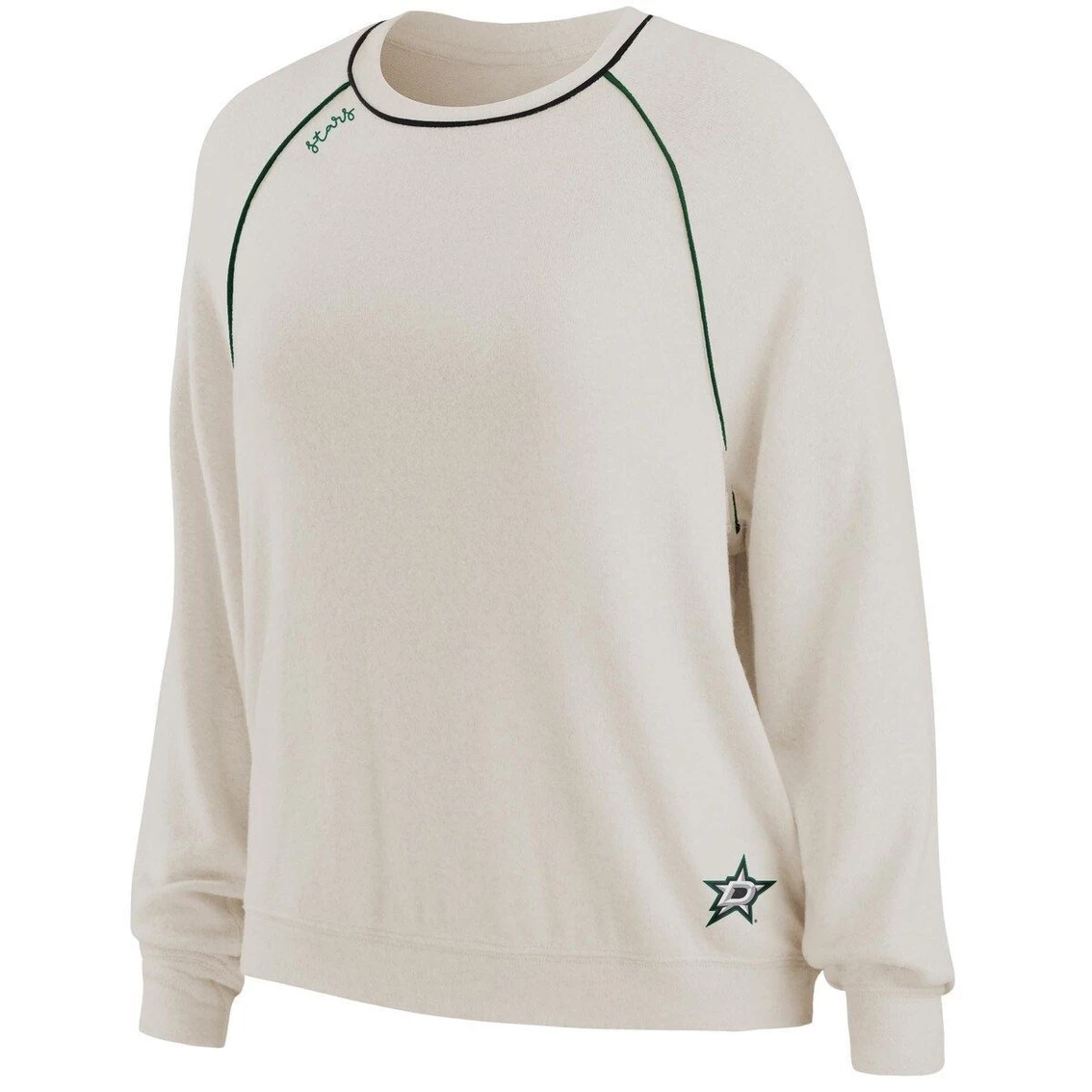 Outlet β¨ Women's WEAR By Erin Andrews Oatmeal Dallas Stars Raglan Pullover Sweatshirt & Pants Lounge Set π - Image 3