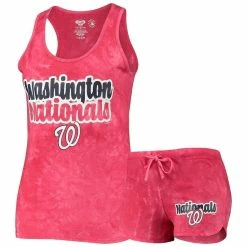 Promo 😉 Women's Concepts Sport Red Washington Nationals Billboard Racerback Tank Top & Shorts Set 💯
