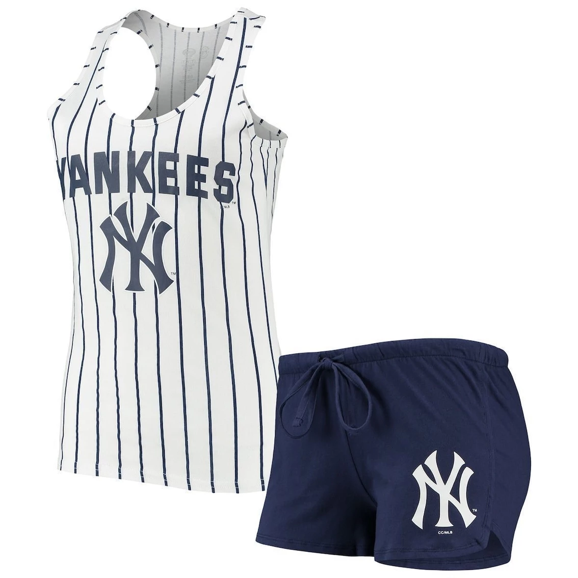 Best deal π₯° Women's Concepts Sport Navy/White New York Yankees Vigor Racerback Tank Top & Shorts Sleep Set π - Image 2